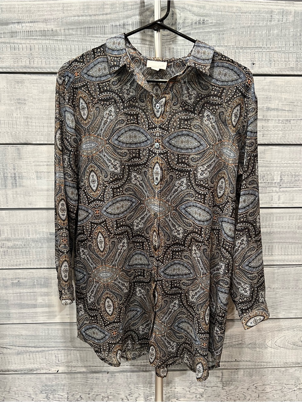 J. Jill Multi color Paisley Button-Down Shirt